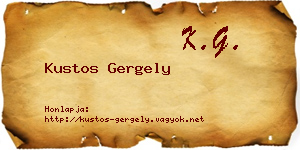 Kustos Gergely névjegykártya